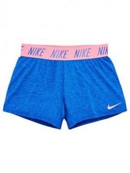 Nike Dry Older Girls Trophy Training Shorts - Blue/Pink Size M 10-12 Years, Women