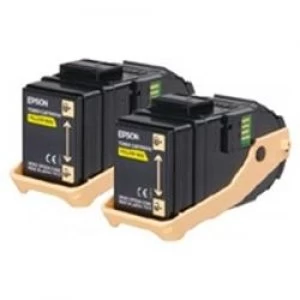 Epson AL-C9300N Double Pack Toner Cartridge Yellow 7.5k x2