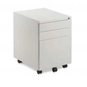 Metal 3 drawer Pedestal in White