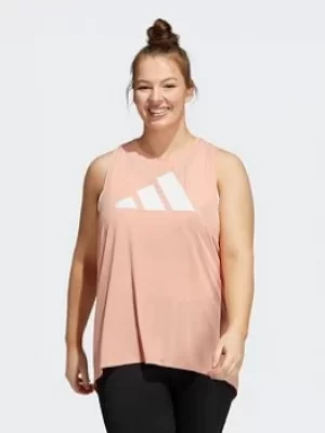 adidas 3-stripes Logo Tank Top (plus Size), Pink/Purple, Size 4X, Women