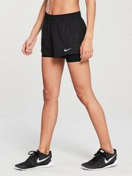 Nike Run 10k 2 In 1 Short Black Size L Women