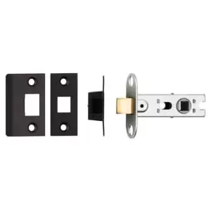 Eurospec 64mm CE Bolt Through Square Tubular Mortice Latch - Matt Black