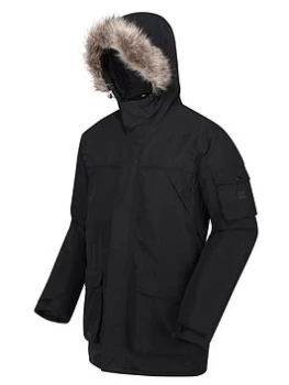 Regatta Black Salinger Ii Waterproof Insulated Fur Trimmed Parka - S