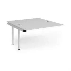 Bench Desk Add On 2 Person Rectangular Desks 1400mm White Tops With White Frames 1600mm Depth Connex