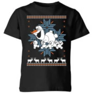 Disney Frozen Olaf and Snowmen Kids Christmas T-Shirt - Black - 7-8 Years