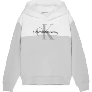 Calvin Klein Jeans Calvin Klein Colourblock Monogram Hoodie Junior Boys - Grey