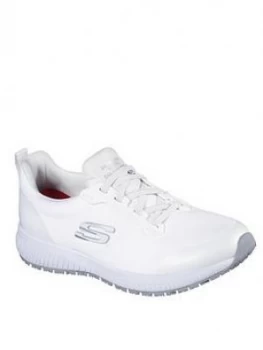 Skechers Squad SR Safety Slip Resistant Trainers - White, Size 8, Women