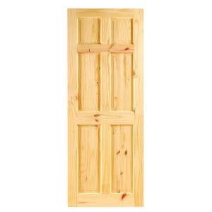 Wickes Lincoln Internal Knotty Pine 6 Panel Softwood Door - 1981 x 686mm