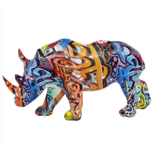 Graffiti Rhino Figurine By Lesser & Pavey