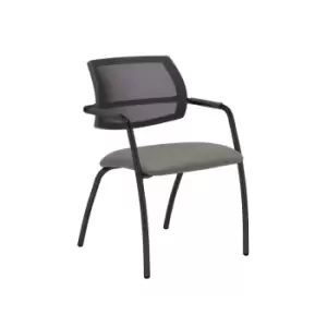 Dams MTO Tuba Black 4 Leg Frame Conference Chair with Half Mesh Back - Tarot Pur