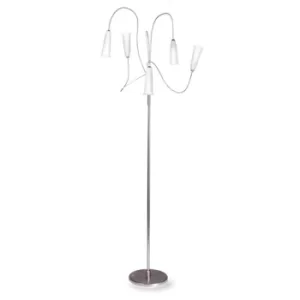 Delfino 5 Light Multi Arm Floor Lamp Satin Nickel