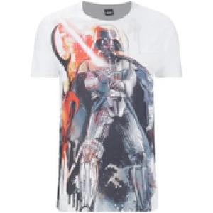 Star Wars Mens Vader Stencil T-Shirt - White - S