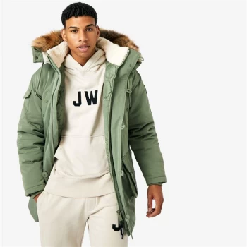 Jack Wills Eco Hooded Parka Jacket - Washed Green