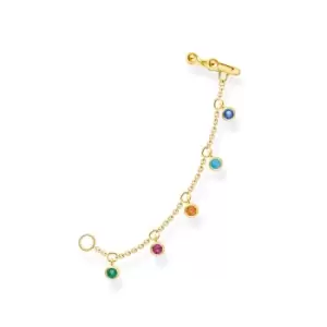 THOMAS SABO Gold Plated Colourful Stones Chain Ear Cuff