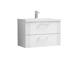 Nuie Deco 800mm Wall Hung 2 Drawer Vanity & Basin 1 - Satin White