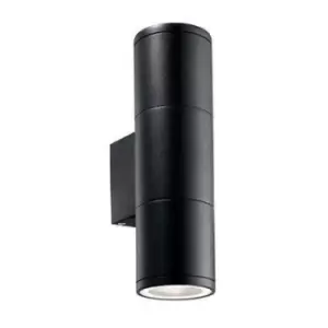 Gun 2 Light Outdoor Small Up Down Wall Light Black White IP44, E27