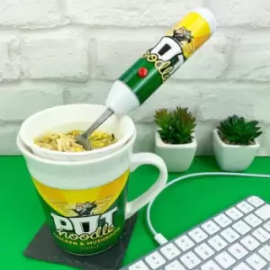 Pot Noodle Mug and Spinning Fork Set - Chicken & Mushroom