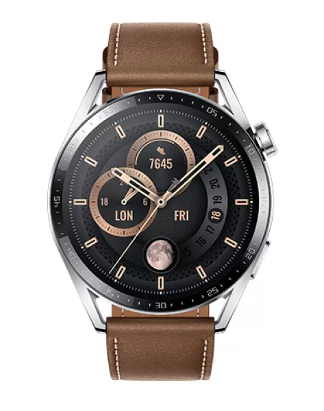 Huawei WATCH GT 3 3.63cm (1.43") AMOLED 46mm Digital Touch Screen Stainless steel GPS (satellite)