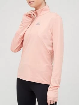 adidas Own The Run Half Zip Tee - Blush, Blush Size M Women