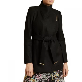 Ted Baker Rosess Short Wool Wrap Coat - BLACK