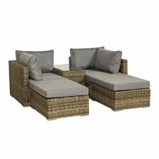 Royalcraft Wentworth Rattan 4 Piece Corner Lounging Set Synthetic Rattan