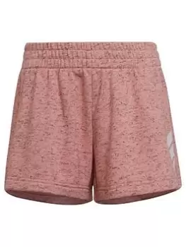 Adidas Older Girls 3bar Shorts, Pink/White, Size 7-8 Years, Women