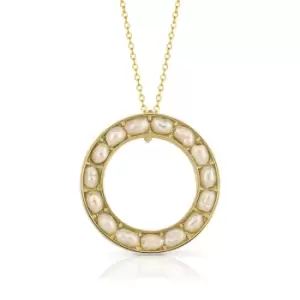 JG Fine Jewellery 9ct Gold Open Circle Seed Pearl Necklace