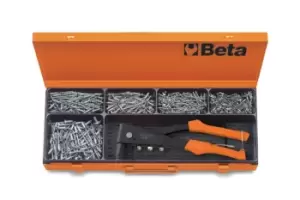 Beta Tools 1741B/C5 Riveting Pliers with 700pc Aluminium Rivet Assortment