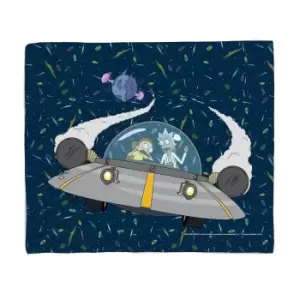 Rick and Morty Flying Space Adventure Fleece Blanket - L