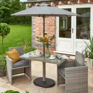 Wensum 2 Seater Bistro Set with Parasol Dark Grey