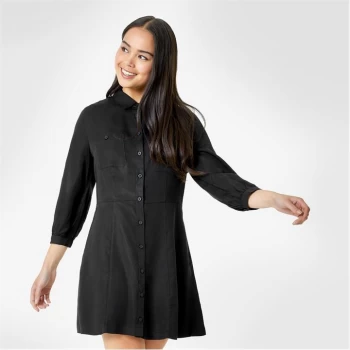 Jack Wills Windchelsea Utility Shirt Mini Dress - Black