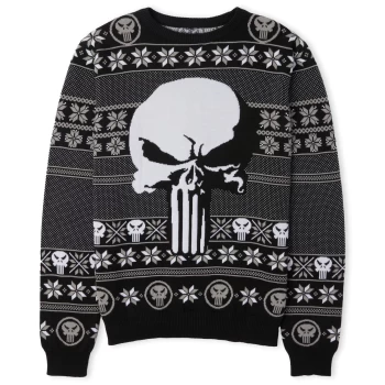 Marvel Punisher Festive Knitted Jumper - Grey - L