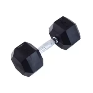 HOMCOM Rubber Hexagonal Dumbbell,1 pc x 17.5 kg