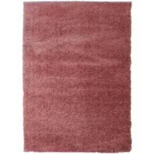 Modern Very Soft Velvet Shaggy Pink Rug Deep Pile Home Carpet in 120x170cm (4'x5'6'')