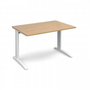 TR10 Straight Desk 1200mm x 800mm - White Frame Oak Top