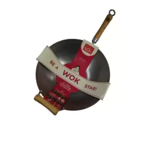 School of Wok by Dexam 14"/36cm Uncoated Carbon Steel Wok