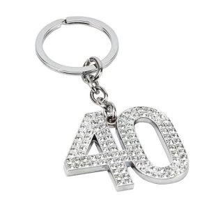 Birthdays by Juliana '40' Crystal Keyring