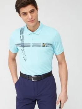 Lyle & Scott Golf Counter Stripe Polo Shirt - Marine, Size 2XL, Men