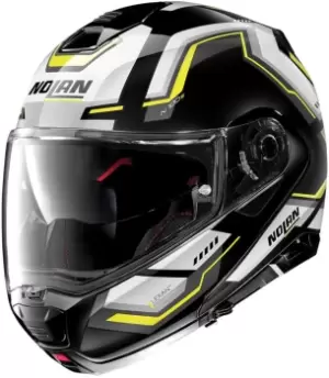 Nolan N100-5 Upwind N-Com Helmet, black-white-yellow Size M black-white-yellow, Size M