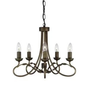 Olivia 5 Light Chandelier Black, Gold Finish, E14