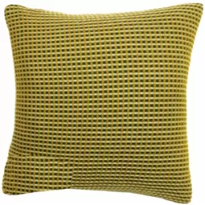 Rowan Knitted Woven Waffle Cushion Cover, Ochre, 45 x 45cm - Furn