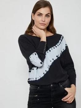 Mint Velvet Tie Dye Stripe Jumper - Charcoal