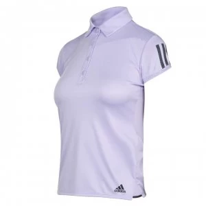 adidas Womens Tennis Club 3-Stripes Polo Shirt - Purple/Grey