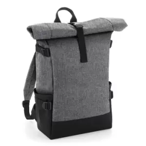 BagBase Block Roll-top Backpack (grey Marl/Black)