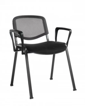 Taurus mesh back Meeting Room Stackable Room With Fixed Arms - Black