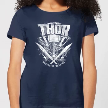 Marvel Thor Ragnarok Thor Hammer Logo Womens T-Shirt - Navy - XL