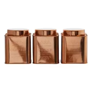 Maison By Premier Copper Finish Storage Canisters - Set of 3