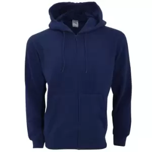 SG Mens Plain Full Zip Hooded Sweatshirt (M) (Navy Blue)