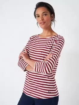 Crew Clothing Essential Breton Top -red, Red, Size 12, Women