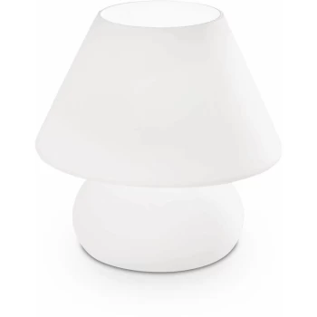 Ideal Lux Prato - 1 Light Large Table Lamp White, E27